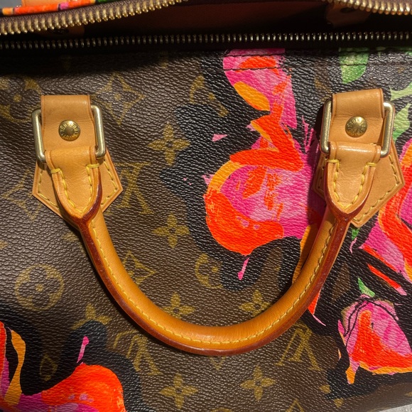 LOUIS VUITTON MONOGRAM ROSES SPEEDY 30 HANDBAG (2008) - Picture 14 of 16